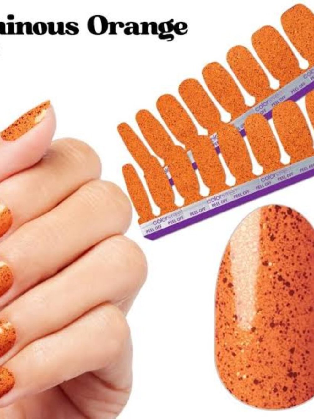 Color Street Ominous Orange Nail Polish Strips
